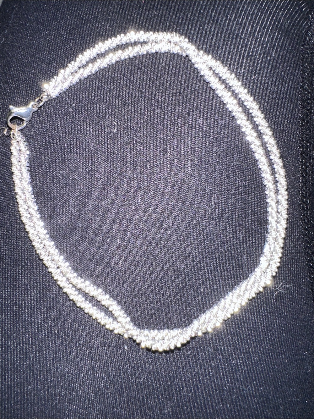 Sterling Silver-Tone Multi-Strand Beaded Necklace - Silver